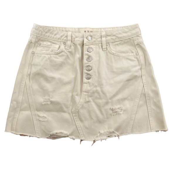 We The Free Free People Destroyed Denim Mini Skirt - Picture 1 of 6